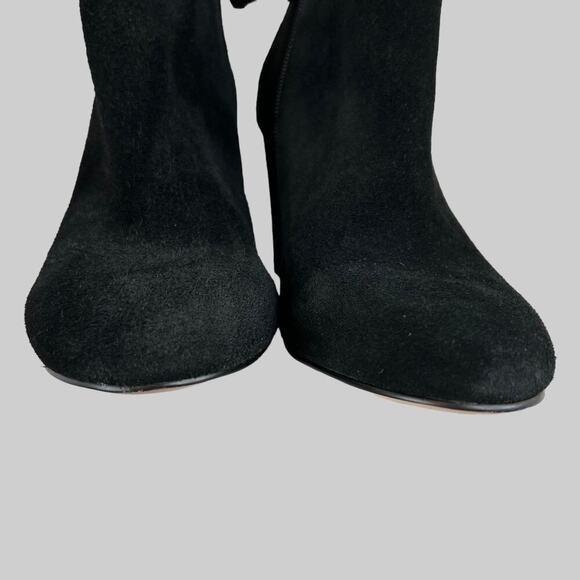 SAK’S Fifth Avenue Nina Suede Booties 3" Heel in Black Size 7 - Picture 12 of 16